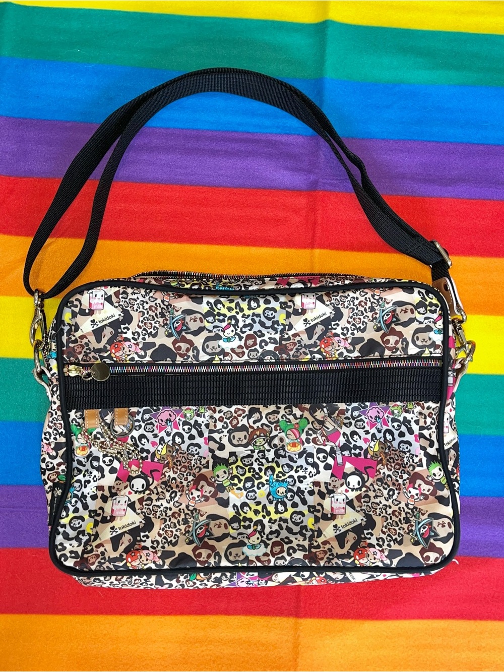 Rare Tokidoki Lesportsac Retro Laptop Messenger Bag, Vintage 2009, Leo Print